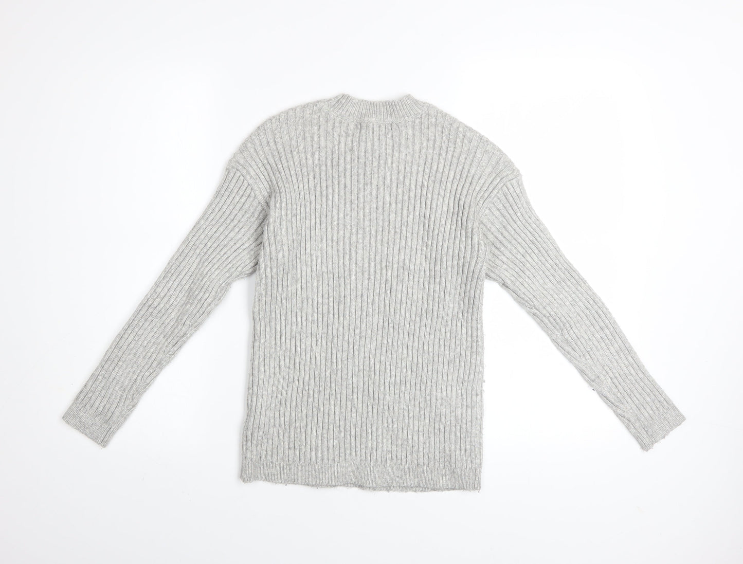 Marks and Spencer Women’s Grey Ribbed Knit Pullover Jumper XS