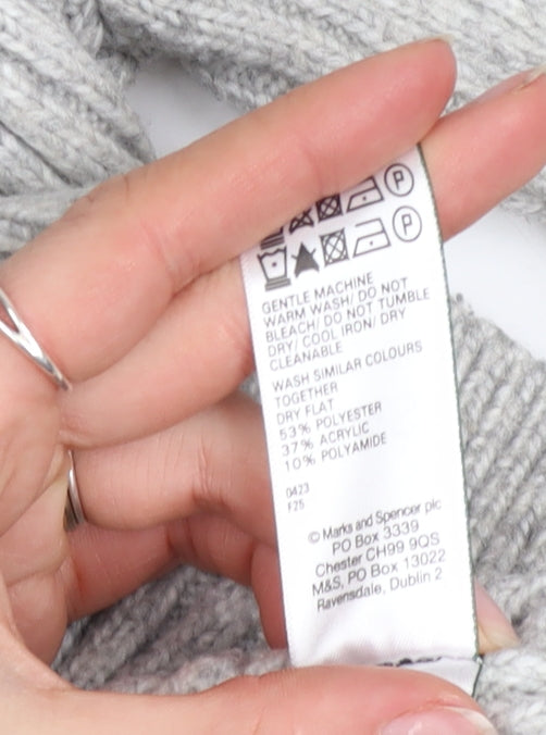 Marks and Spencer Women’s Grey Ribbed Knit Pullover Jumper XS