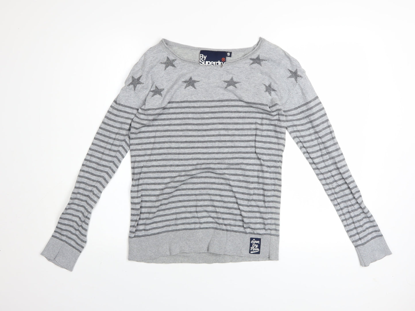 Womens UK S Regular Superdry Grey Pullover Tight-Knit