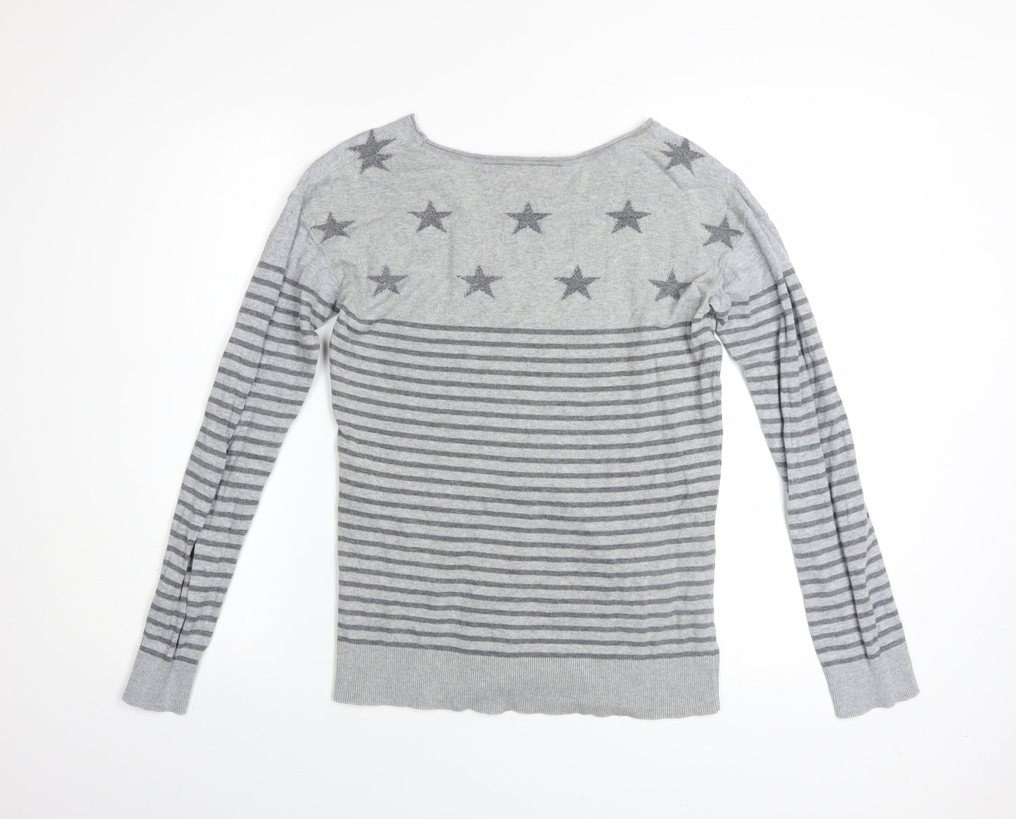 Womens UK S Regular Superdry Grey Pullover Tight-Knit