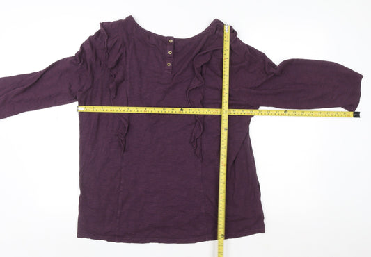 Womens UK Size 18 Fat Face Purple Cotton Blouse