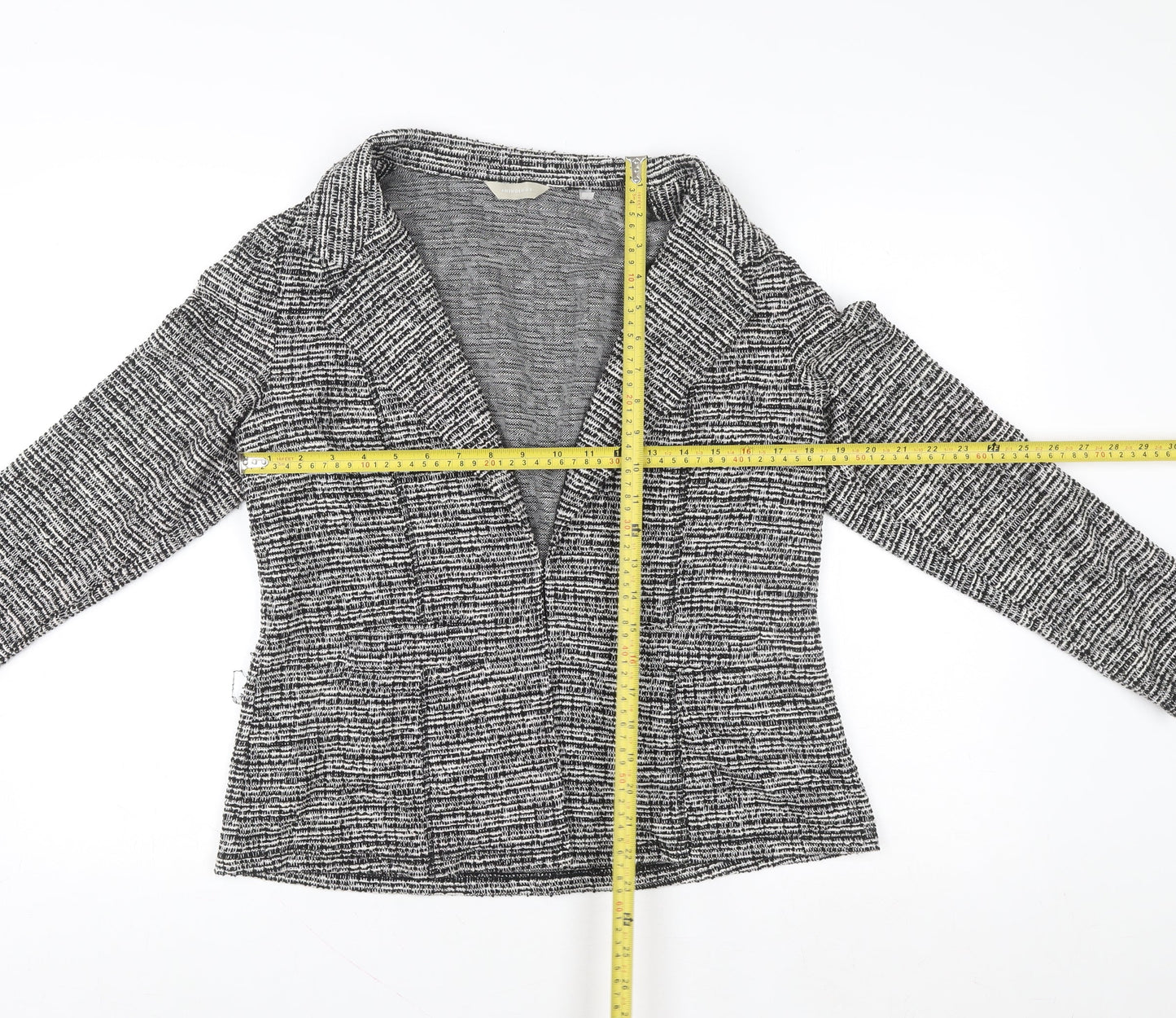 Anthology Women's Black Tweed Blazer Size 14 Classic Smart Jacket