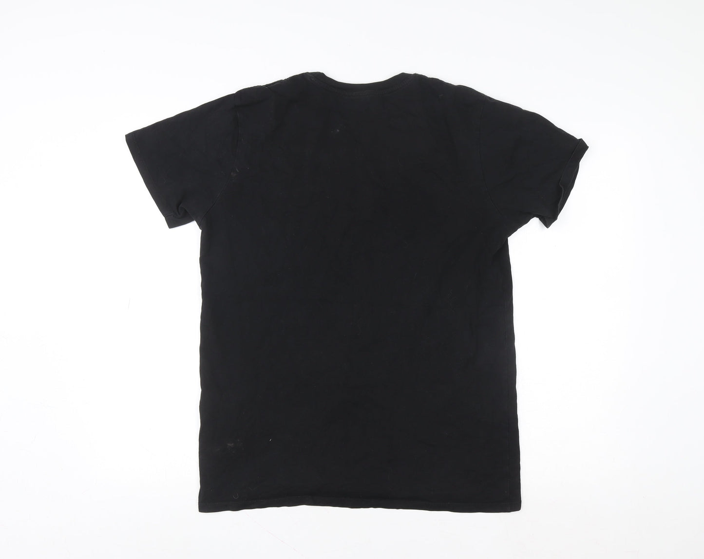 Premium Unisex Black Cotton Crew Neck Short Sleeve T-Shirt M
