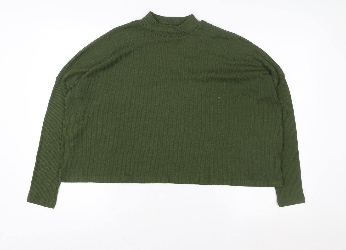 Divided by H&M Women’s Green Mock Neck Long Sleeve Pullover Sweatshirt Size 12