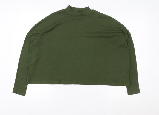 Divided by H&M Women’s Green Mock Neck Long Sleeve Pullover Sweatshirt Size 12