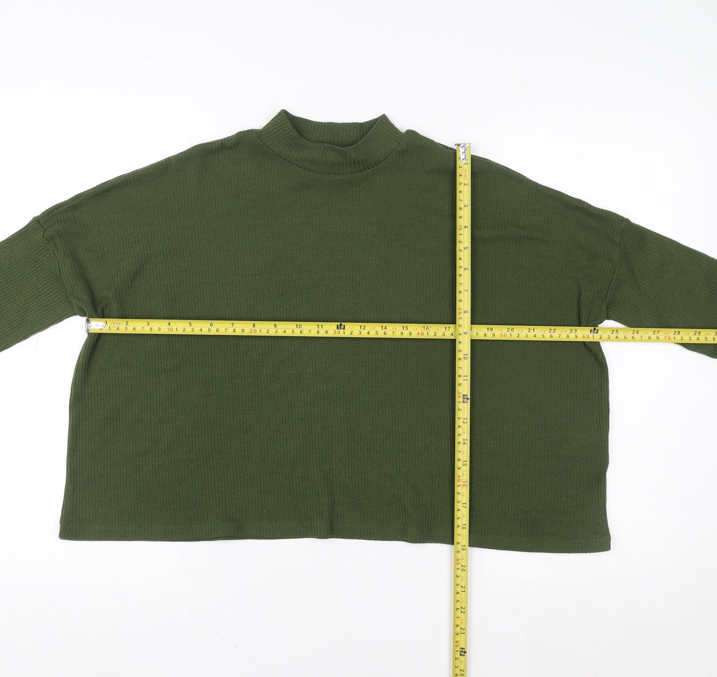 Divided by H&M Women’s Green Mock Neck Long Sleeve Pullover Sweatshirt Size 12