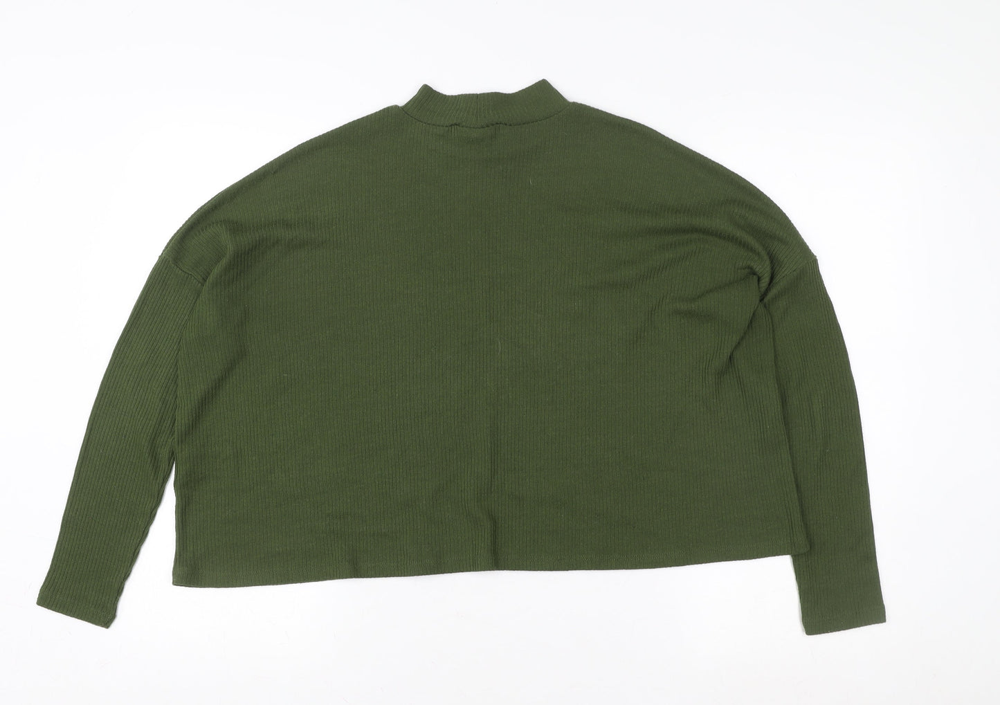 Divided by H&M Women’s Green Mock Neck Long Sleeve Pullover Sweatshirt Size 12