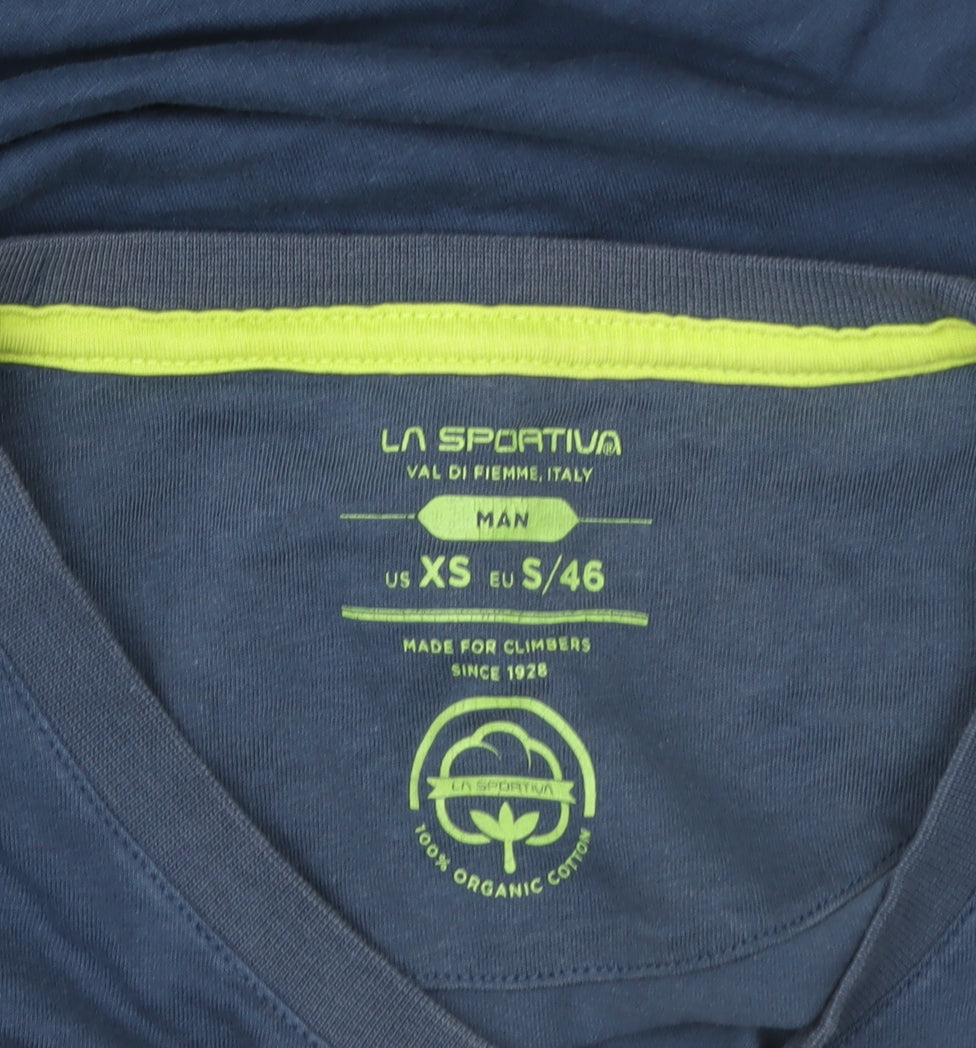 La Sportiva Men's Blue Graphic Outdoor Cotton T-Shirt Size S