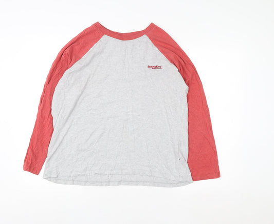 Womens UK 14 Regular Superdry Grey Pullover Sweatshirt