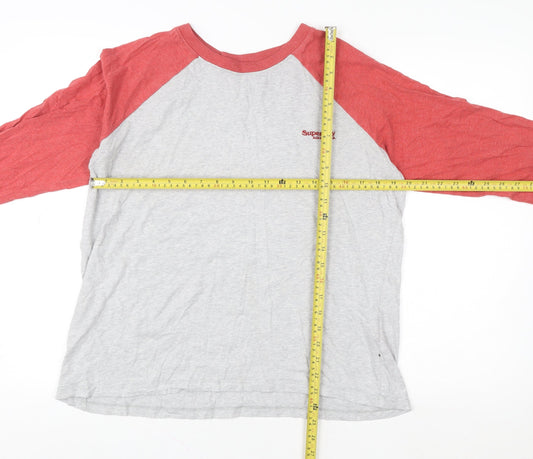 Womens UK 14 Regular Superdry Grey Pullover Sweatshirt
