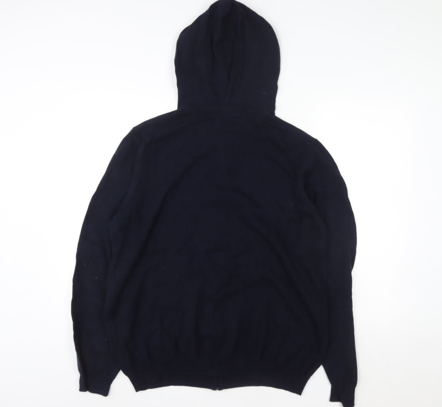 WoolOvers Men's Navy Blue 2XL Full Zip Cotton Hoodie