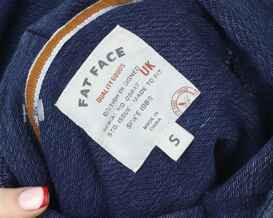 Womens UK S Regular Fat Face Blue Pullover Hoodie