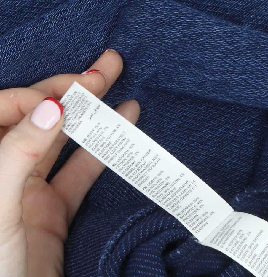 Womens UK S Regular Fat Face Blue Pullover Hoodie