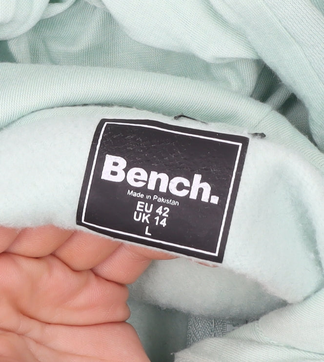Womens UK L Regular Bench Green Full Zip Hoodie