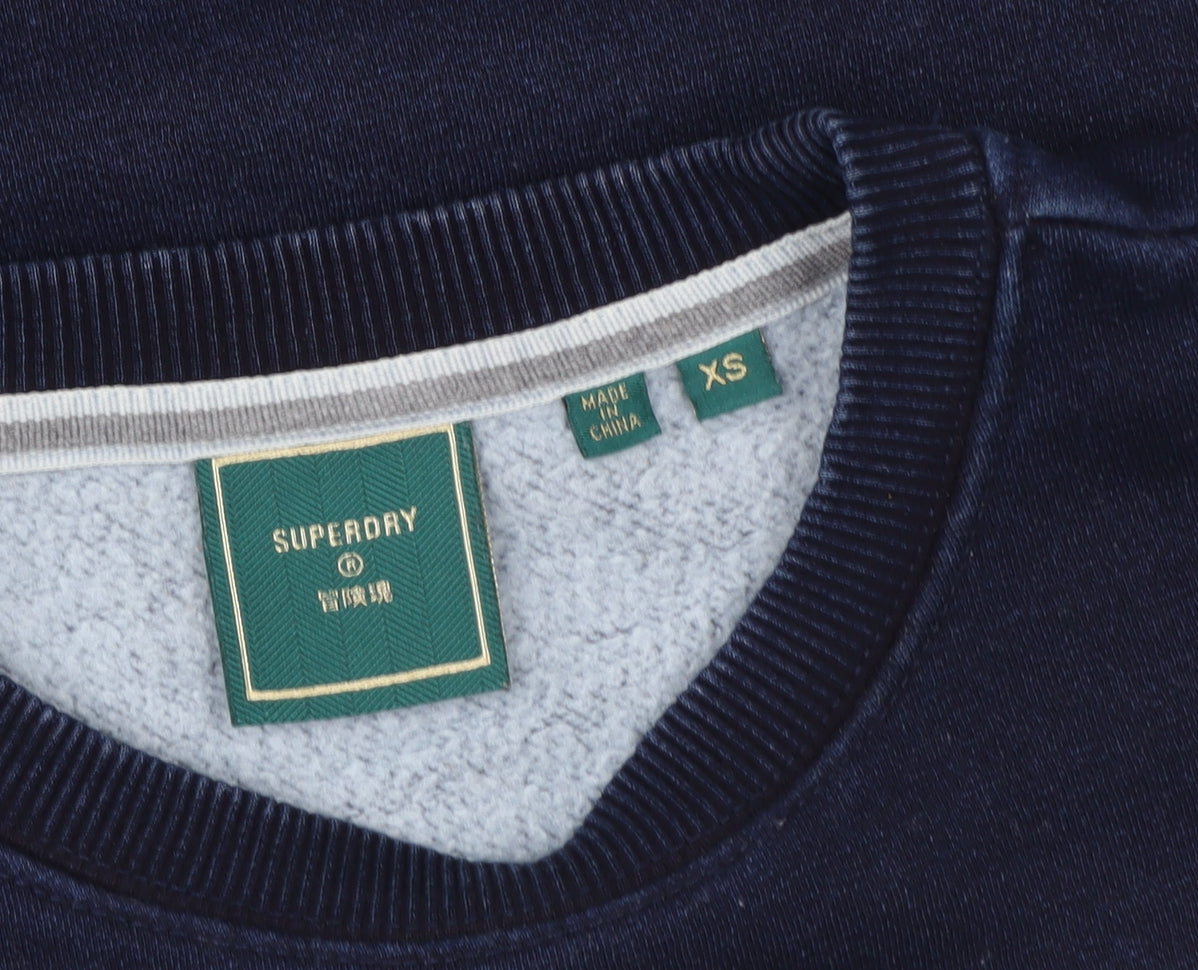 Mens UK XS Regular Superdry Blue Pullover Sweatshirt