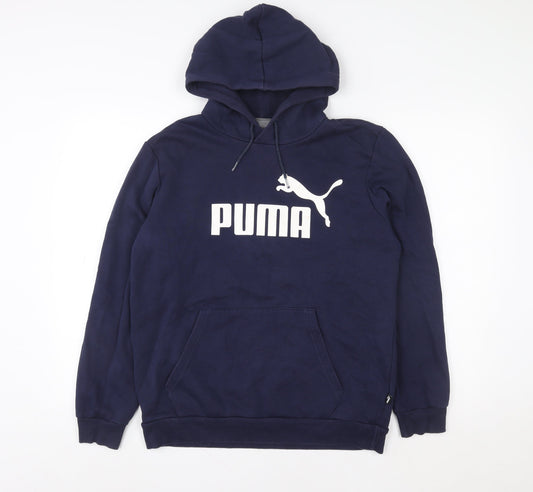 Womens UK S Regular PUMA Blue Pullover Hoodie