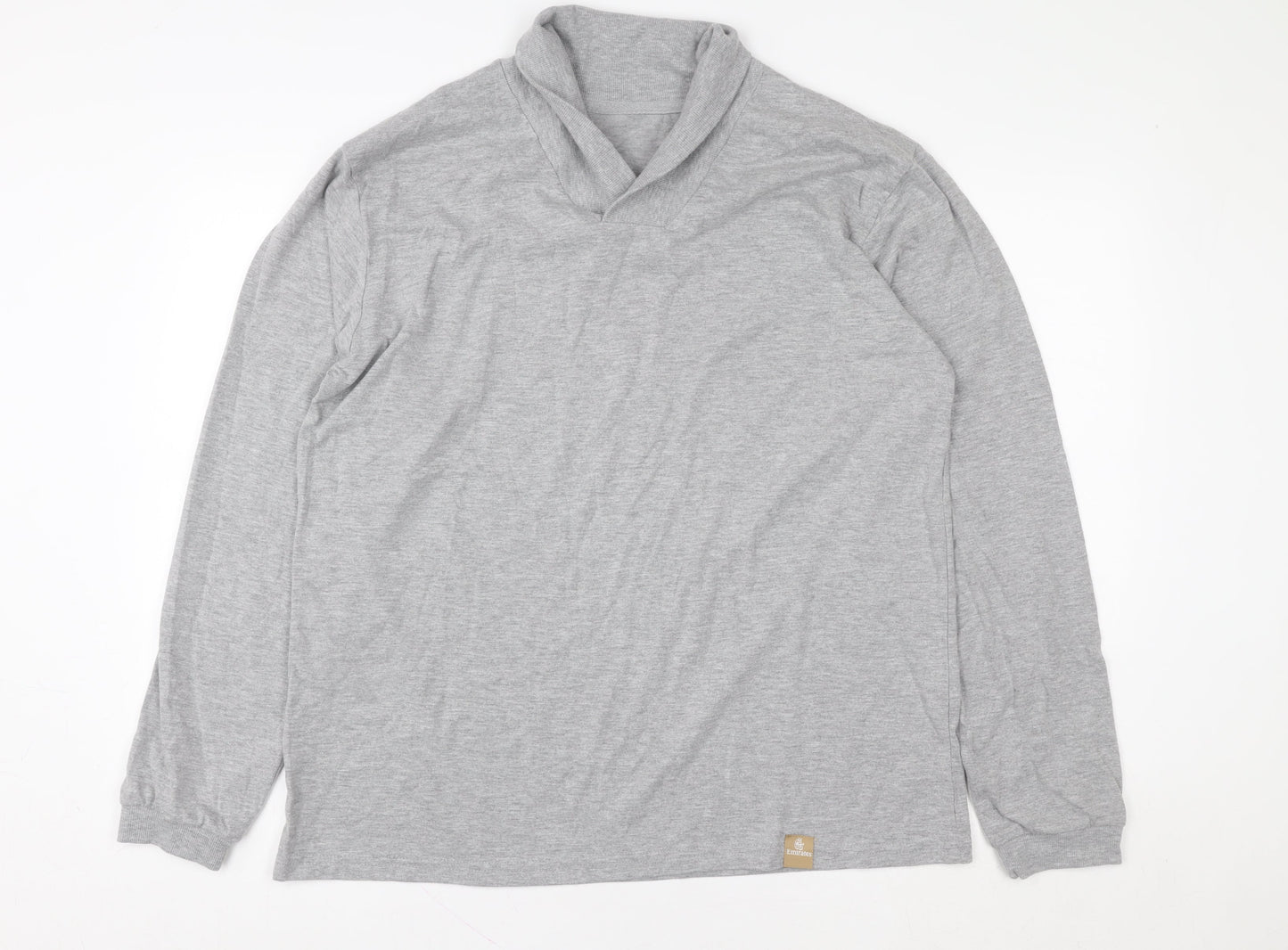 Hydra Active Men’s Grey Long Sleeve Cotton Roll Neck Top Size M