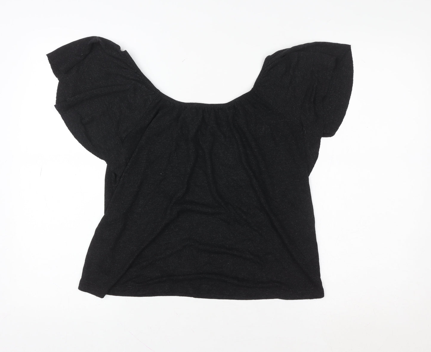 Warehouse Women's Black Off Shoulder Flutter Sleeve Blouse Size 8