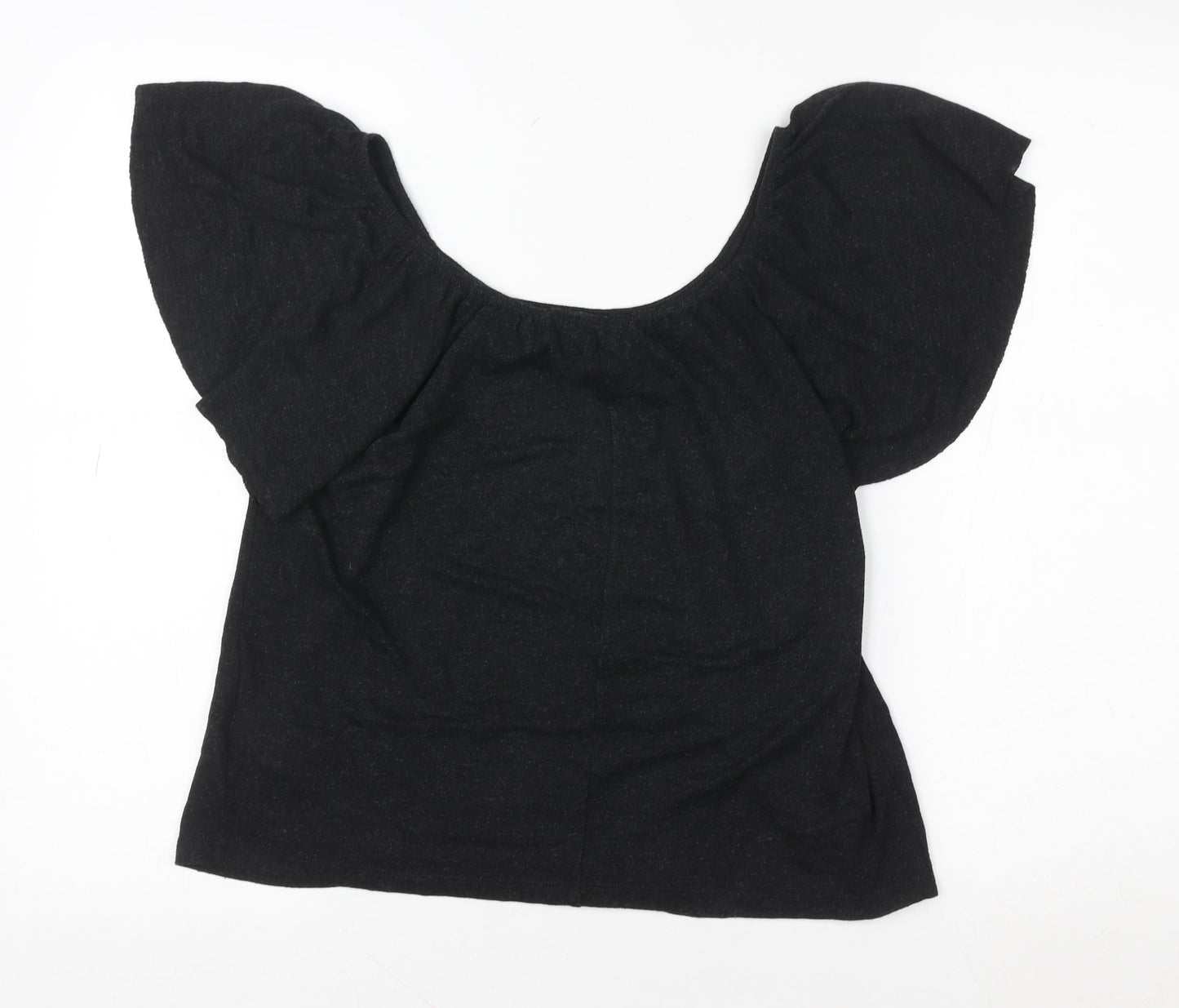 Warehouse Women's Black Off Shoulder Flutter Sleeve Blouse Size 8