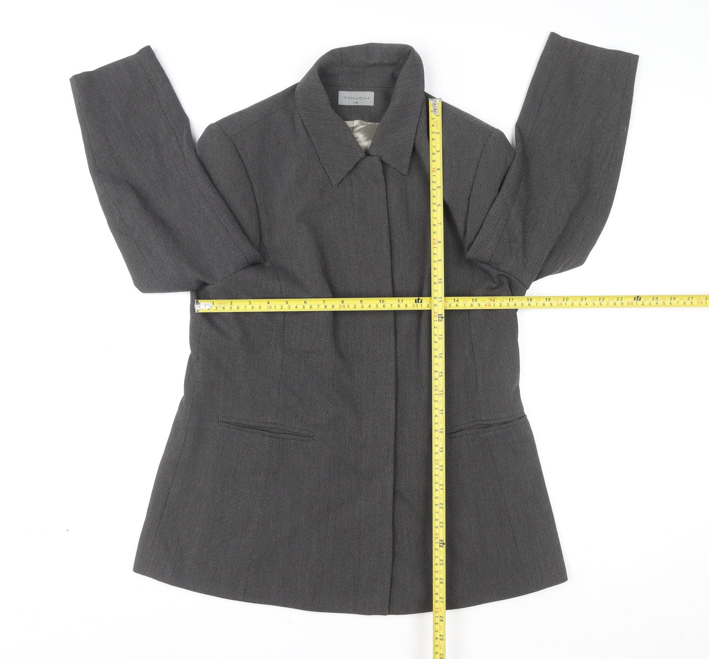 Touch Men’s Grey Classic Overcoat L 42in Lined Formal Business Wear