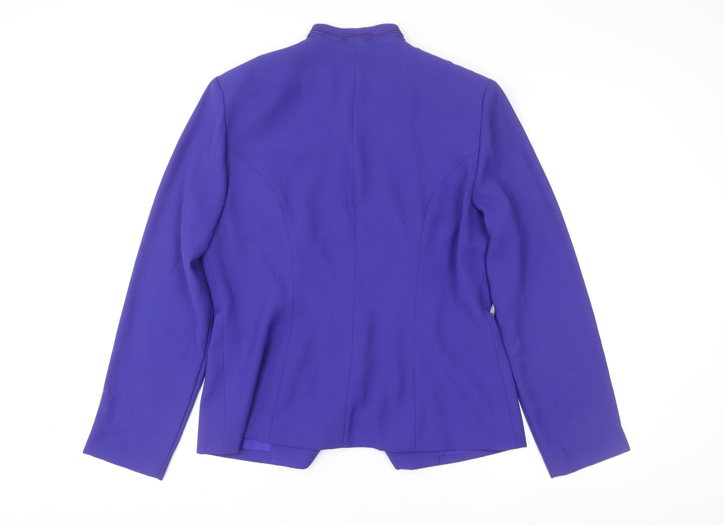 Mark Edwards Womens Purple Size 16 Embellished One Button Suit Jacket