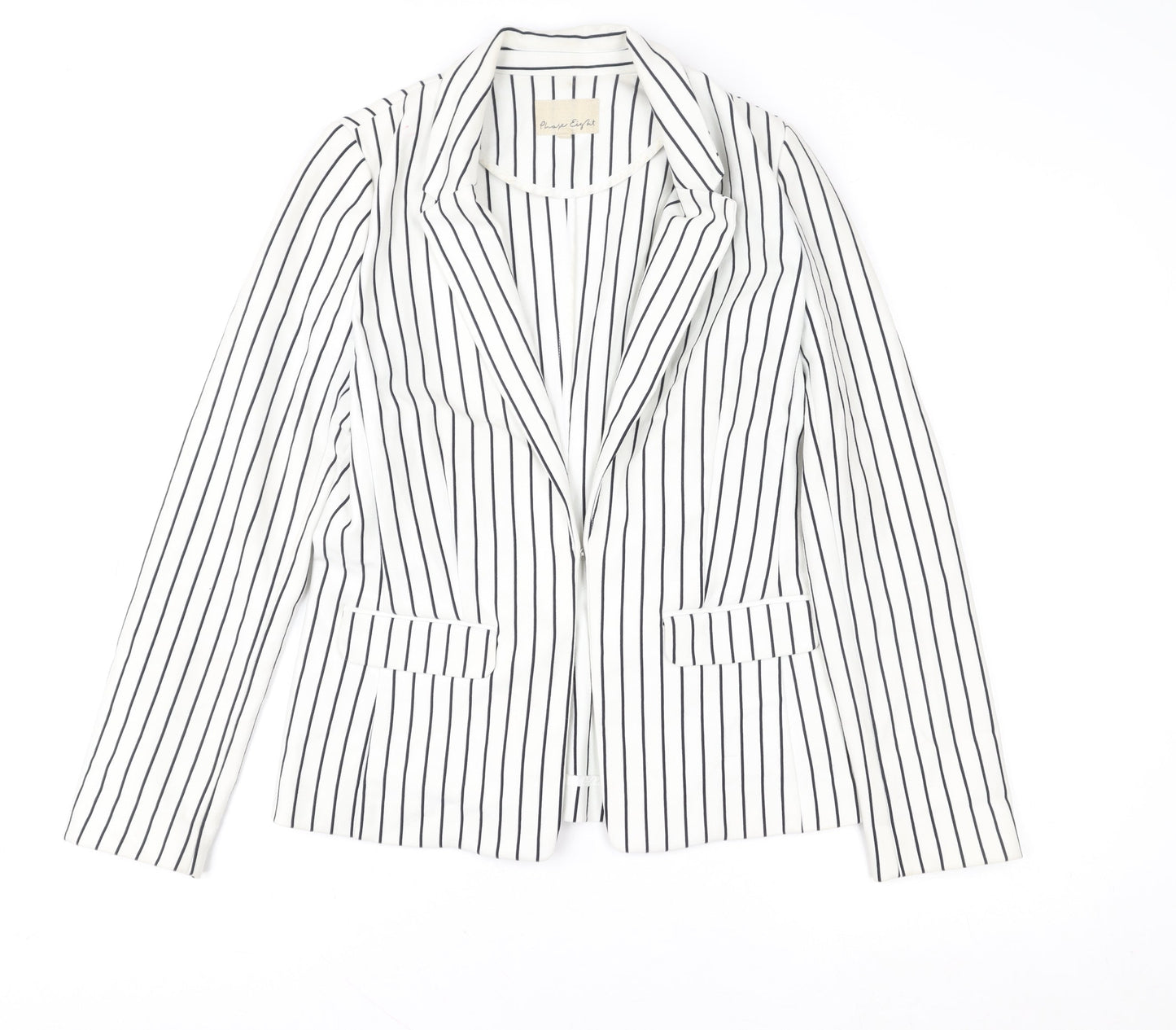 Phase Eight Womens White Striped Blazer Jacket Size 10 Regular Fit