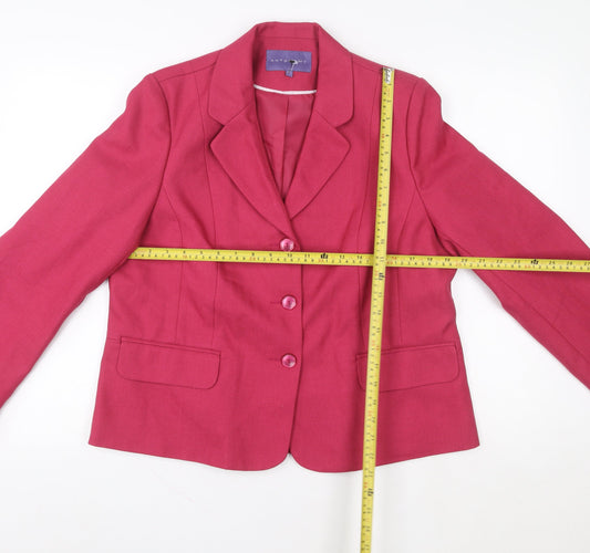 Autonomy Womens Pink Classic Blazer Jacket Size 16 Single Breasted Twill