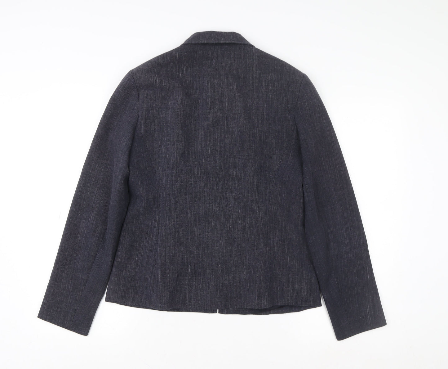 Wallis Women Grey Zip Blazer Jacket Size 36 Regular Fit Formal