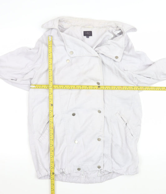 Marks and Spencer Women Grey Size 12 Lyocell Mid-Length Jacket
