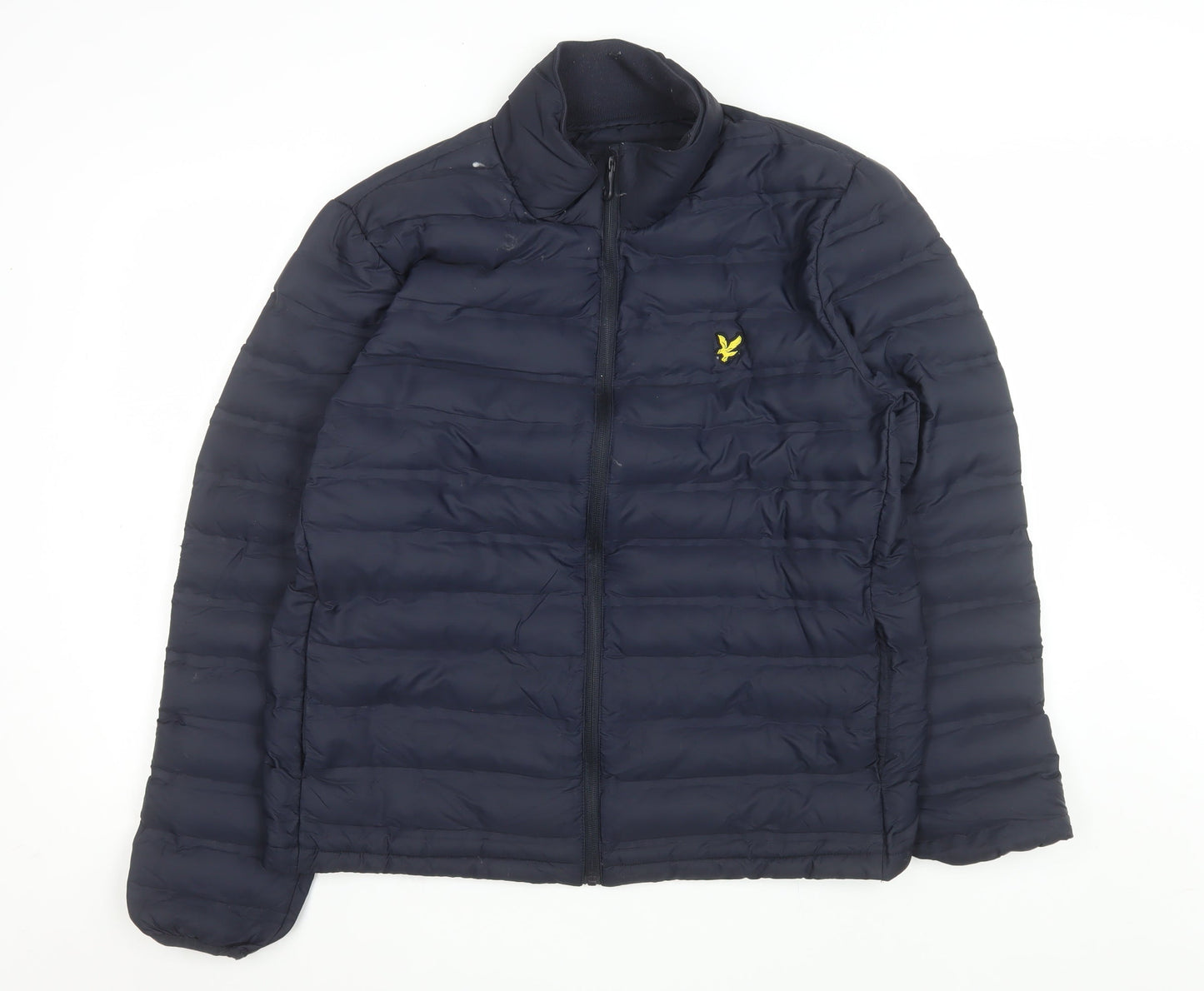 Lyle & Scott Men's Blue Puffer Jacket Size L Nylon Winter Casual