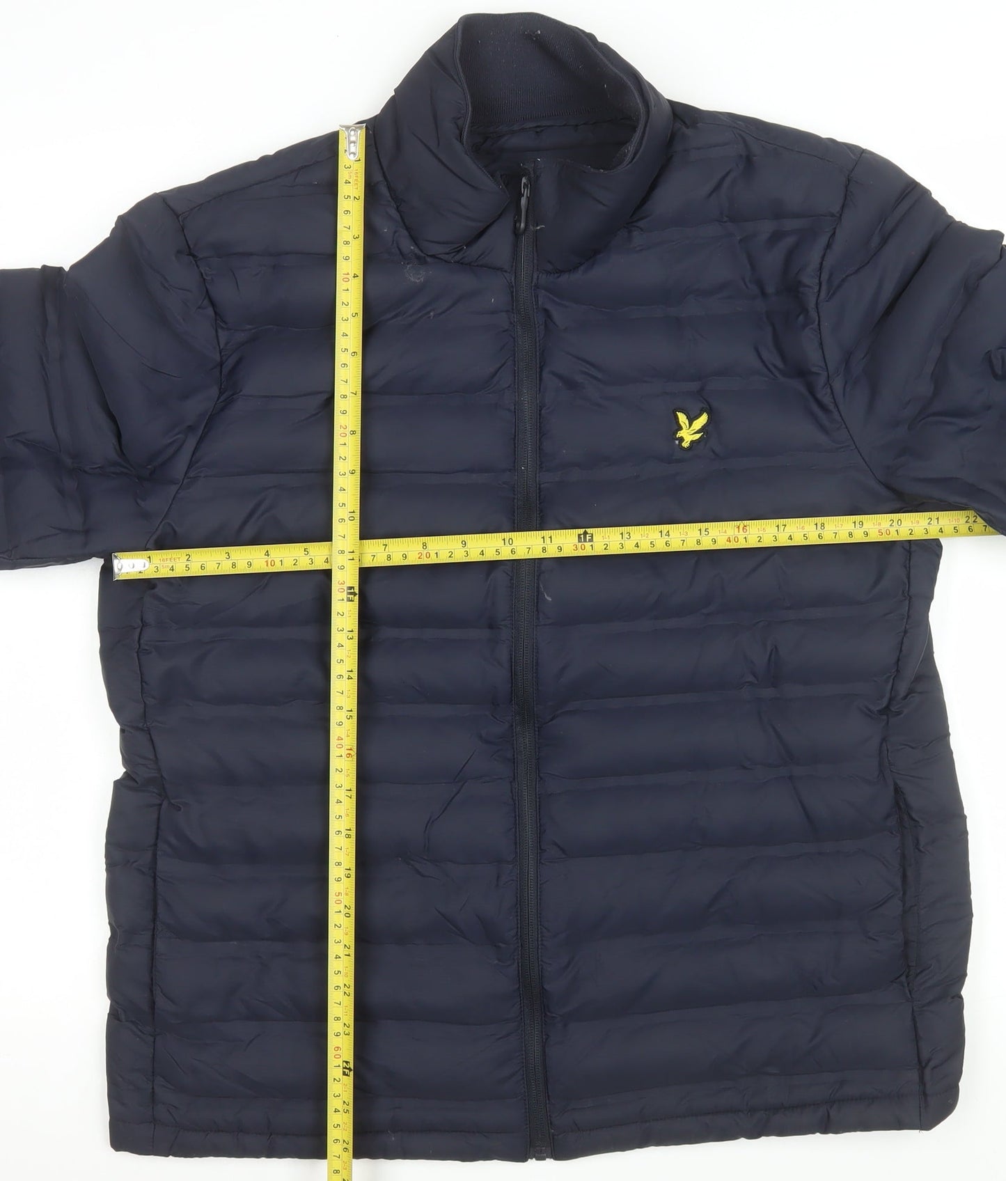 Lyle & Scott Men's Blue Puffer Jacket Size L Nylon Winter Casual