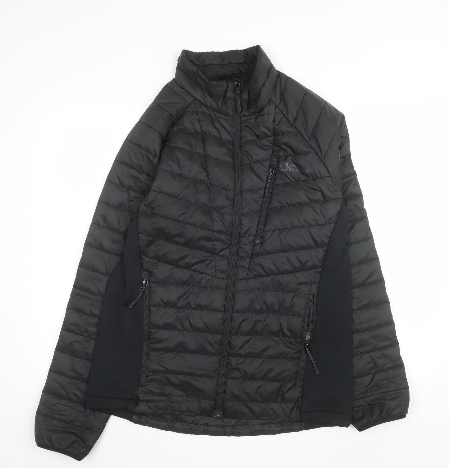 Jack Wolfskin Men's Black M Puffer Jacket Lightweight Full Zip Outdoor