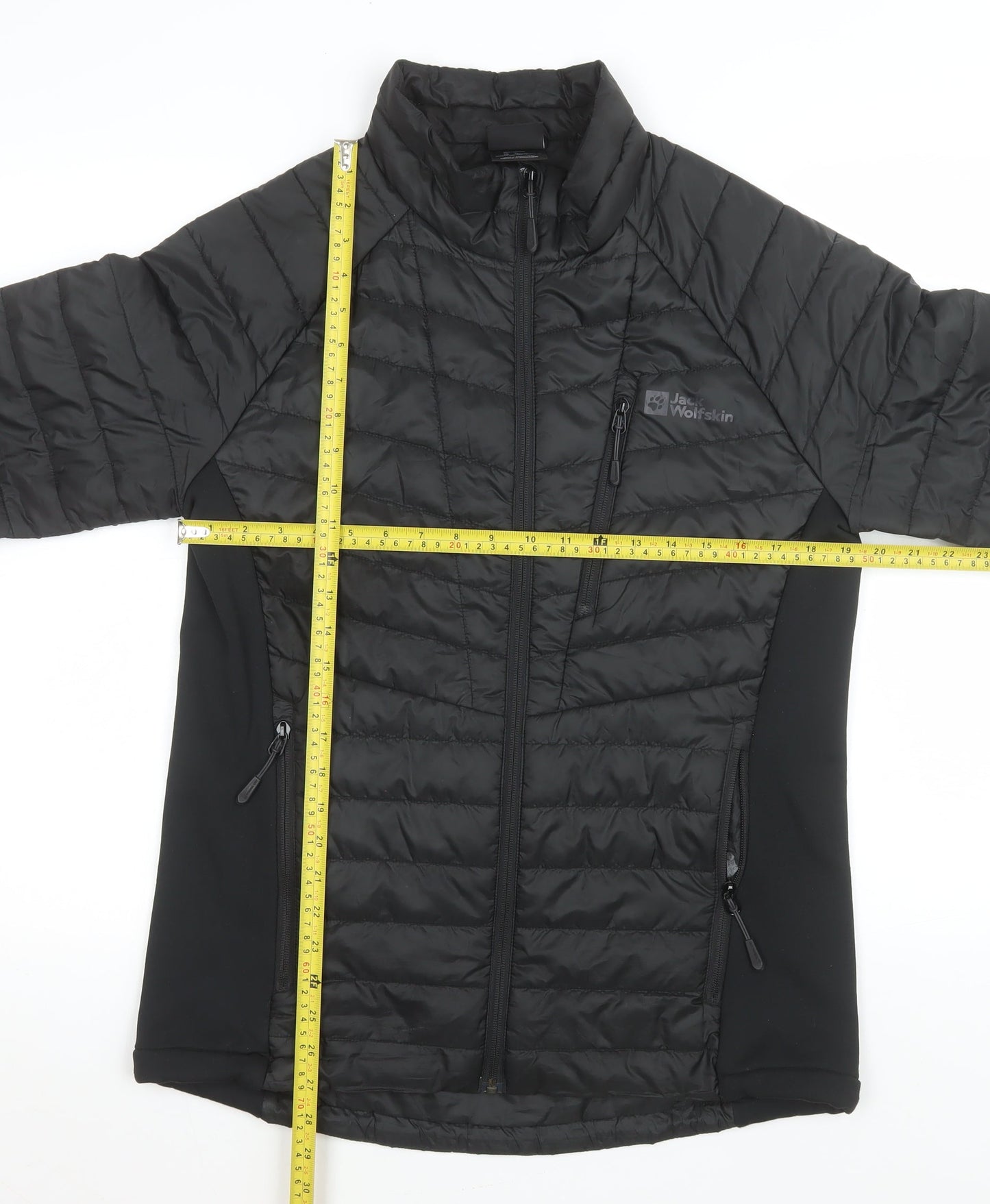 Jack Wolfskin Men's Black M Puffer Jacket Lightweight Full Zip Outdoor