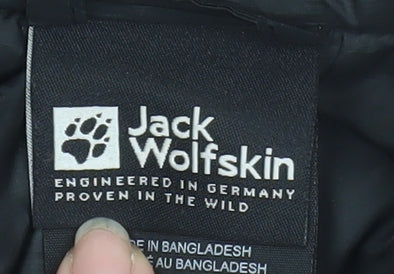 Jack Wolfskin Men's Black M Puffer Jacket Lightweight Full Zip Outdoor