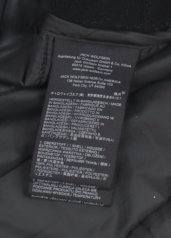 Jack Wolfskin Men's Black M Puffer Jacket Lightweight Full Zip Outdoor