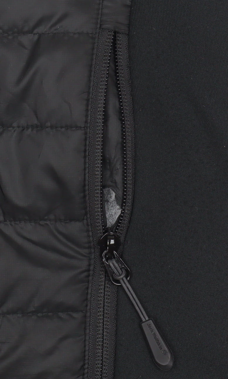 Jack Wolfskin Men's Black M Puffer Jacket Lightweight Full Zip Outdoor