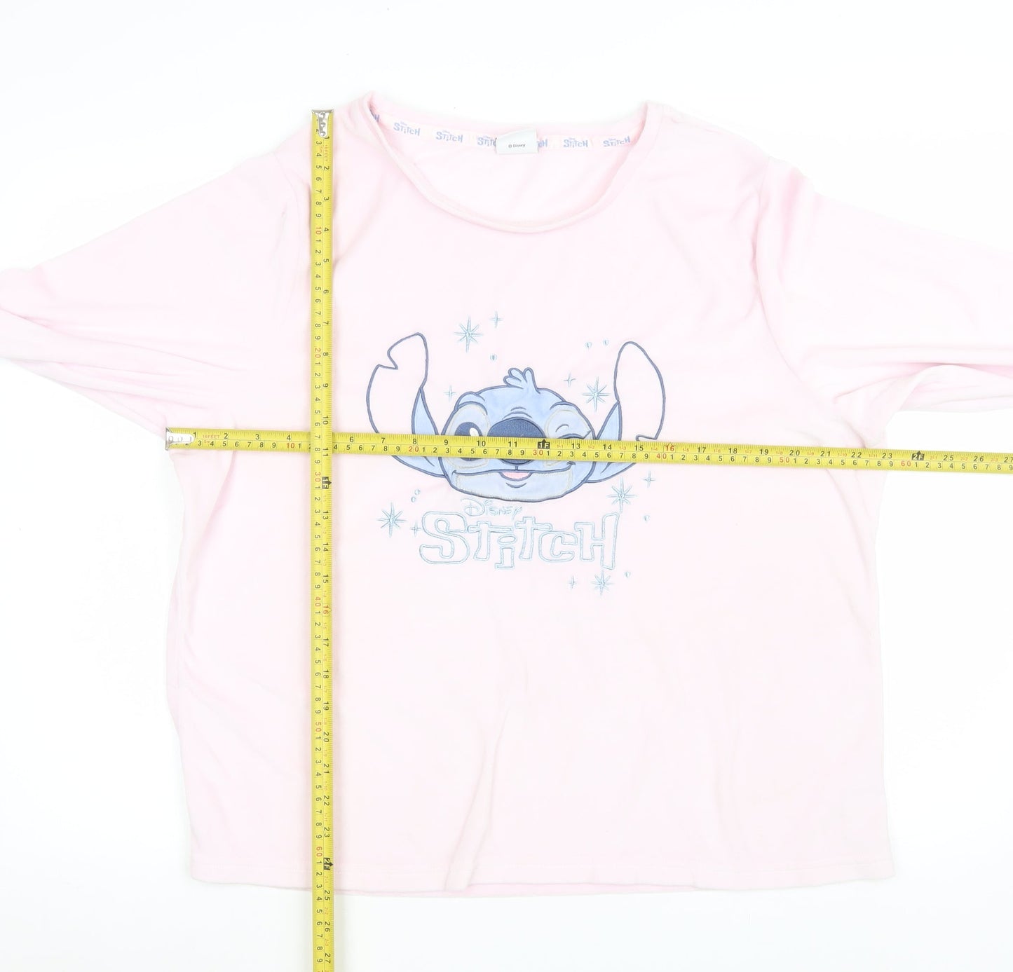 Disney Women’s Pink Stitch Long Sleeve Pyjama Top Size 16-18