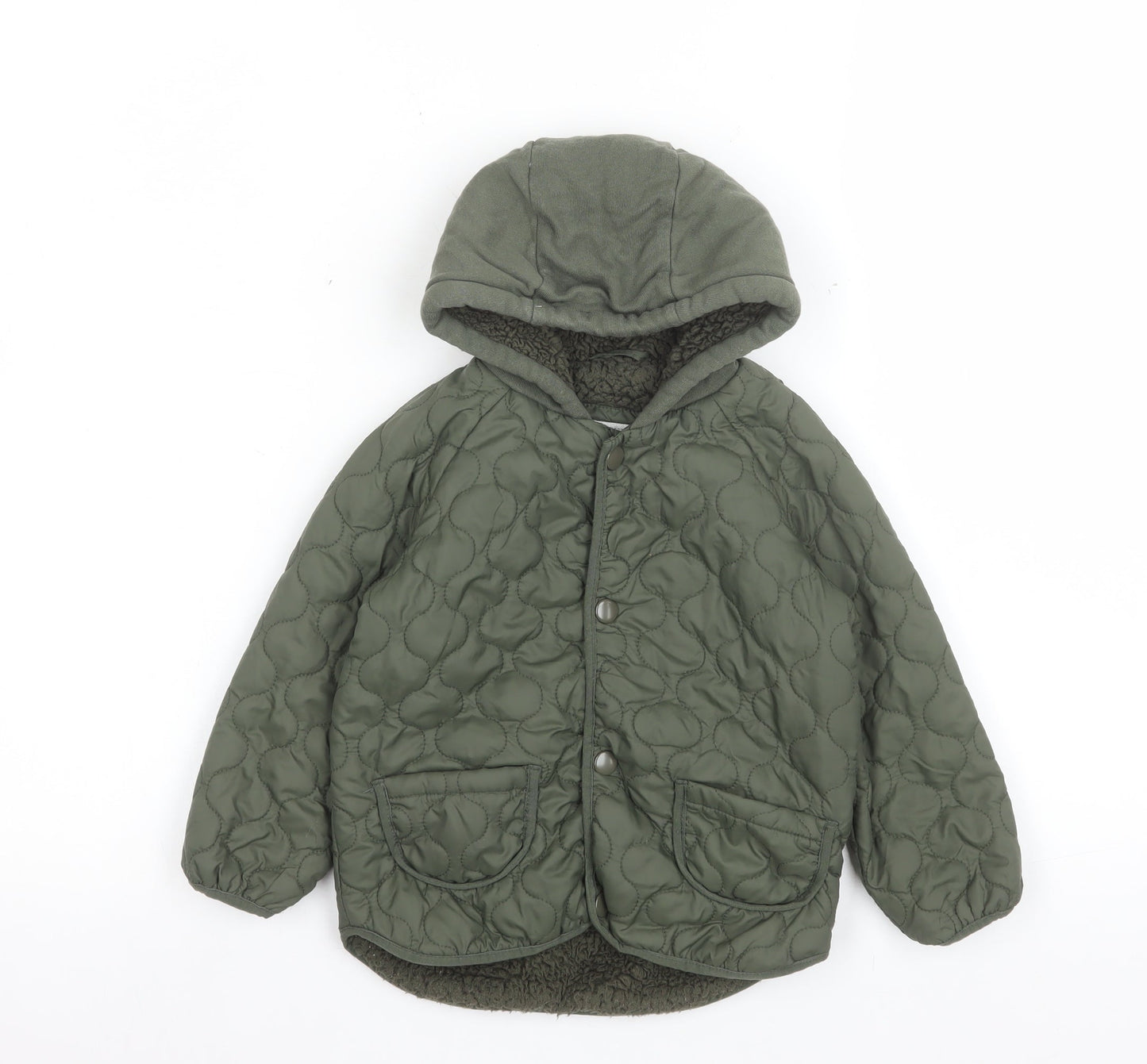 George Unisex Baby Green Quilted Hooded Jacket 18-24 Months