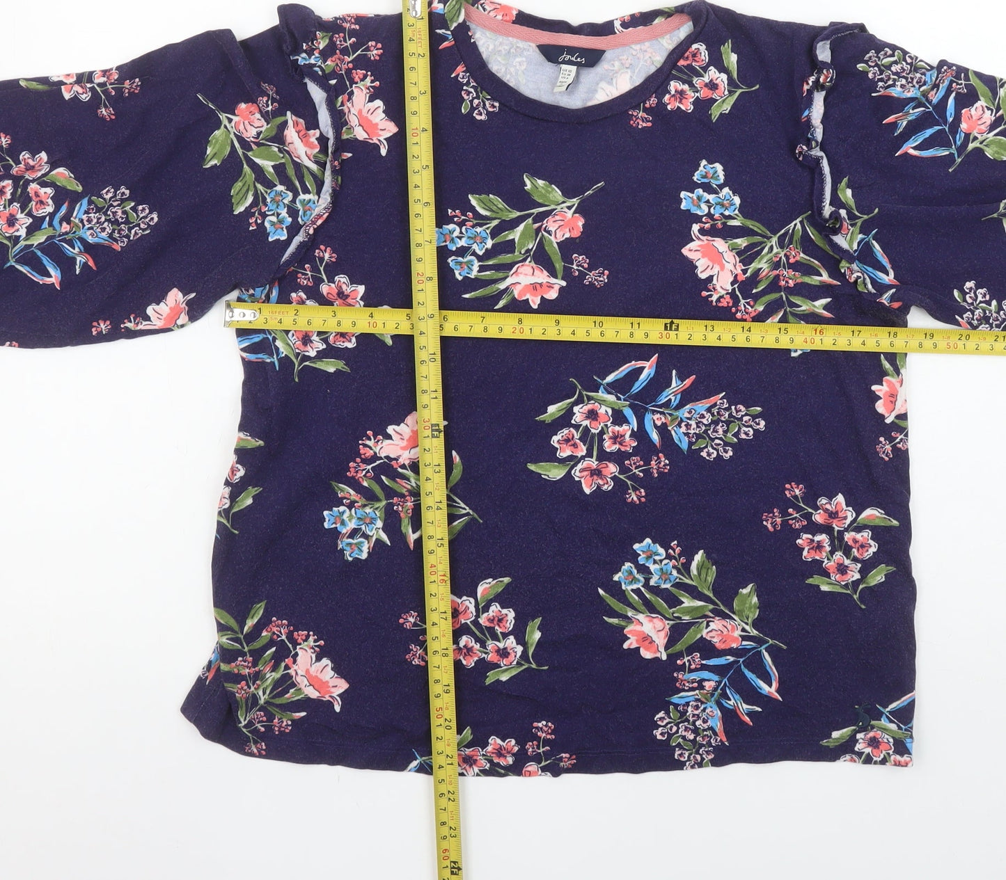 Womens UK Size 10 Joules Blue Cotton Blend Blouse