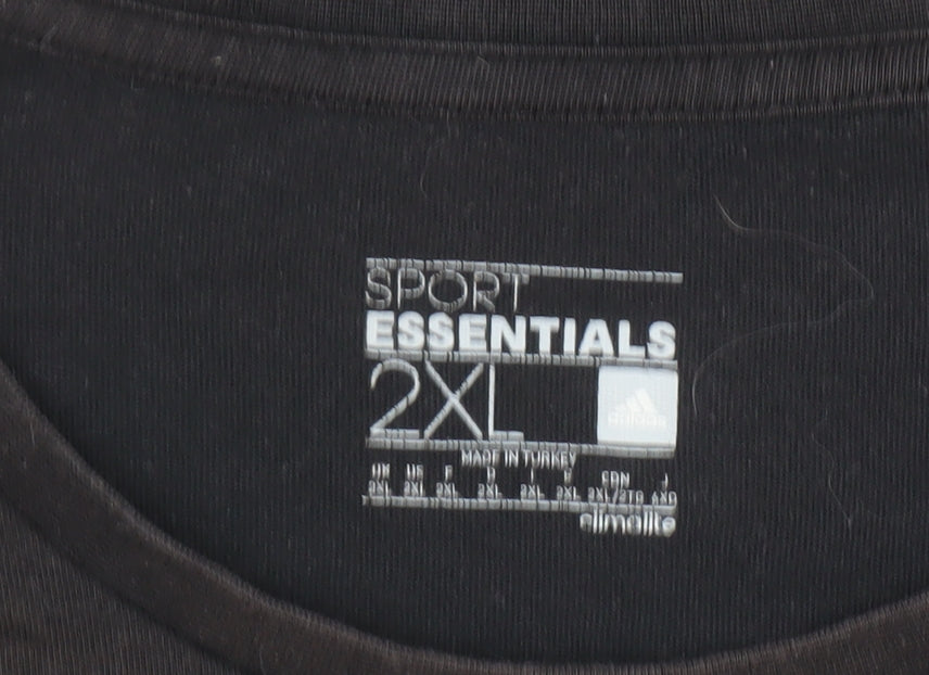 Mens UK Size 2XL adidas Black  Cotton Blend T-Shirt