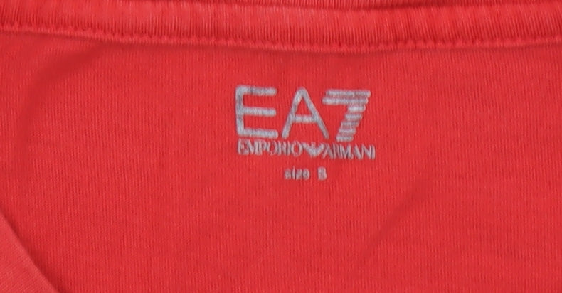 Mens UK Size S Emporio Armani Red  Cotton T-Shirt