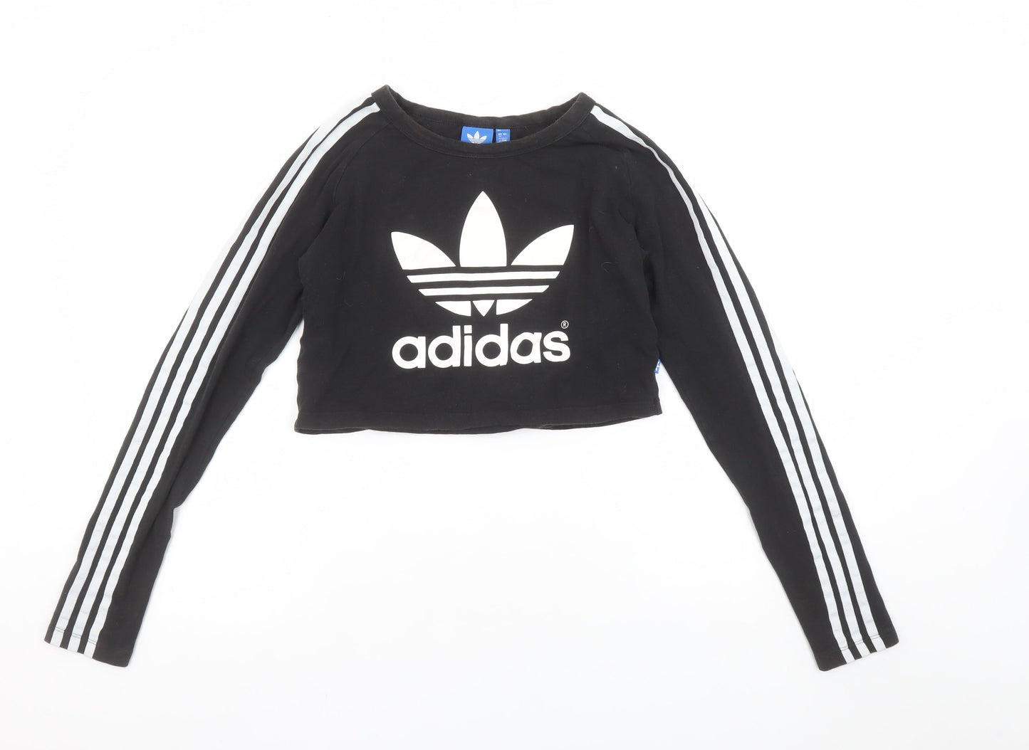 Womens UK Size 12 adidas Black Cotton Blend T-Shirt