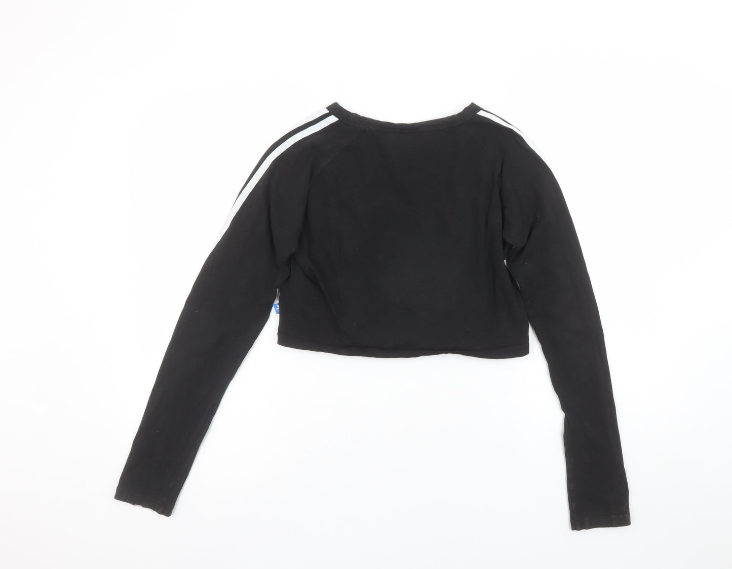 Womens UK Size 12 adidas Black Cotton Blend T-Shirt