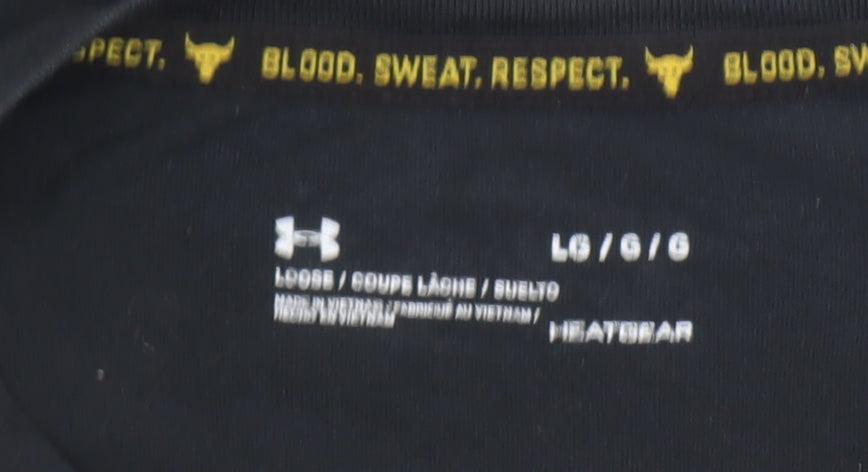 Mens UK Size L Under armour Black  Cotton Blend T-Shirt