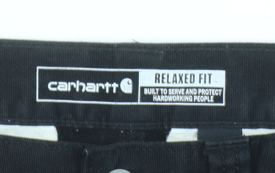 Carhartt Men’s Black Relaxed Fit Cargo Straight Jeans 30x30