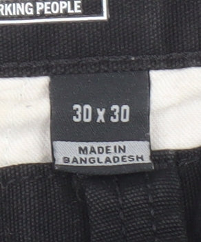 Carhartt Men’s Black Relaxed Fit Cargo Straight Jeans 30x30