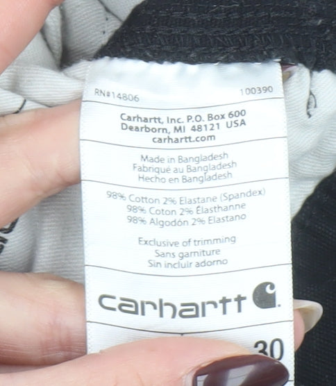 Carhartt Men’s Black Relaxed Fit Cargo Straight Jeans 30x30