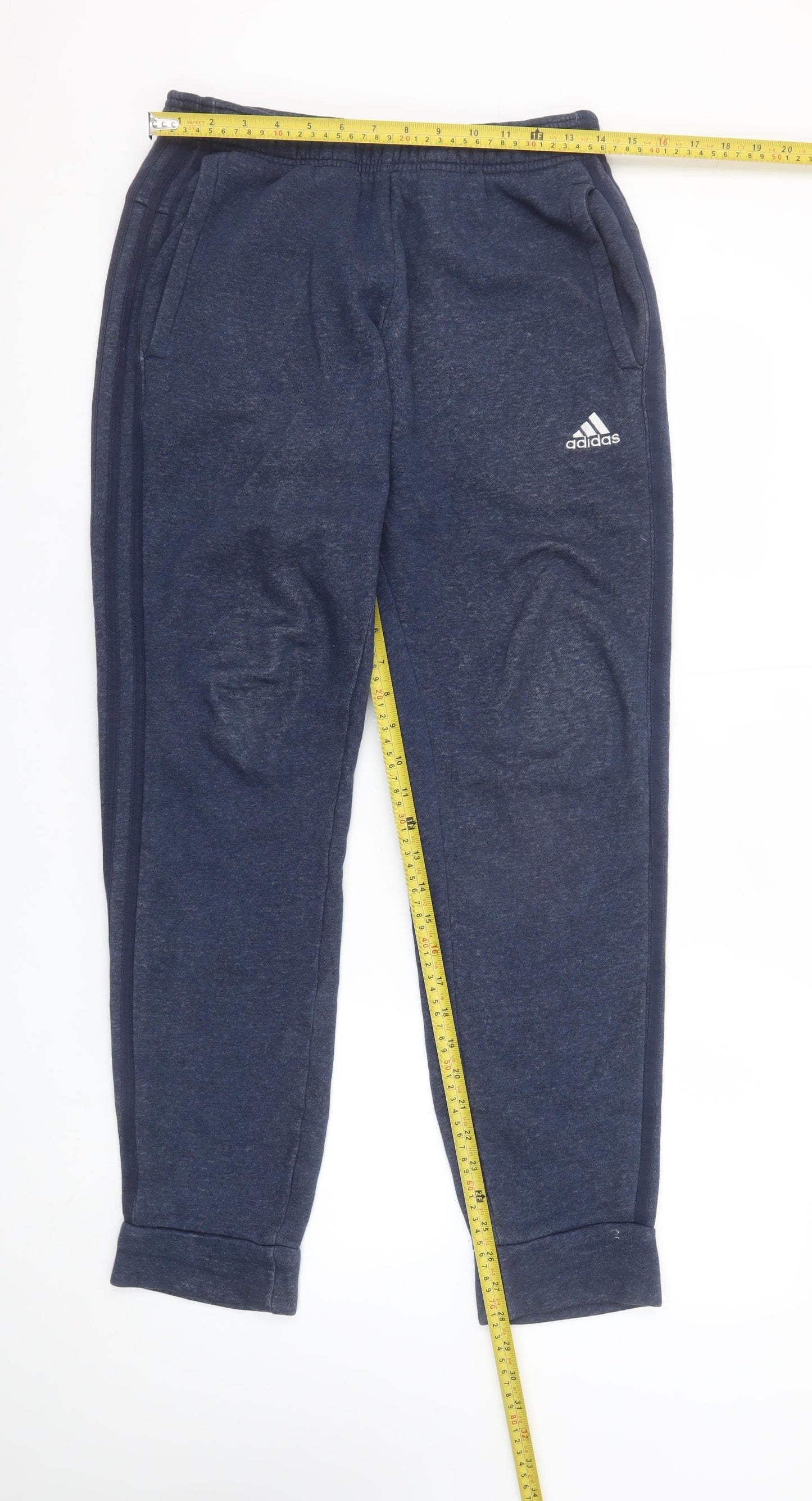 adidas Mens Blue Jogger Sweatpants Size S Elastic Waist Pockets