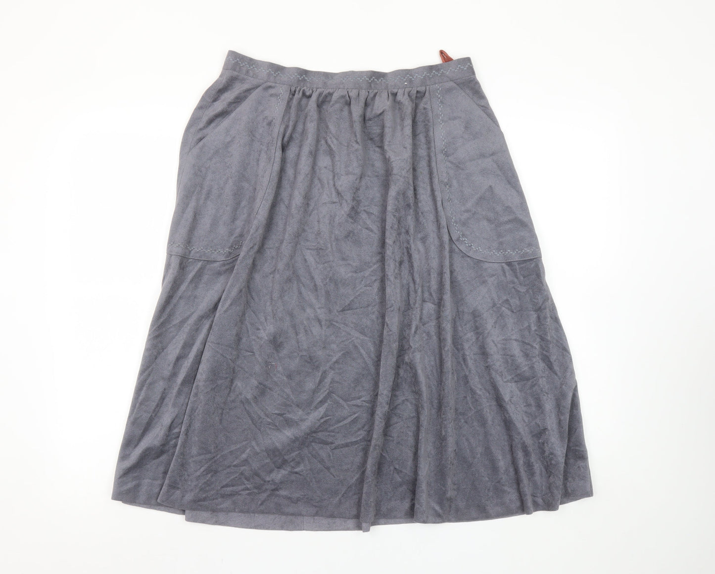Marks and Spencer Women’s Grey A-Line Skirt Size 16 Vintage Knee Length