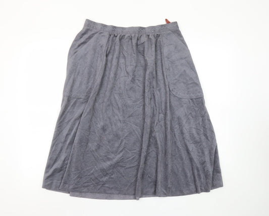 Marks and Spencer Women’s Grey A-Line Skirt Size 16 Vintage Knee Length